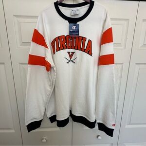 Champion University of Virginia Sweatshirt in White, Blue and Orange